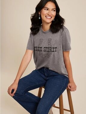 Maurices Free Spirit Horseshoe Graphic Tee XL – Studded Western Boho Oversized